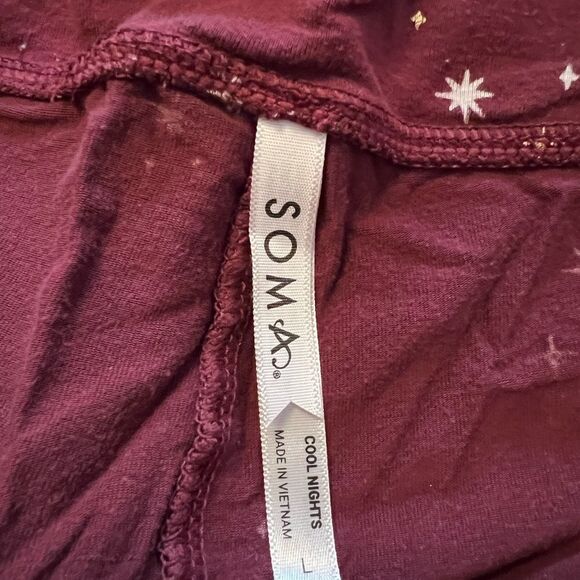 Soma Burgundy Starry Lounge Pants - Picture 2 of 3